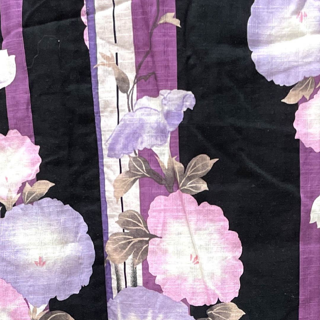 Yukata Black Morning Glory Cotton S Rank Single Layer Length 163.5cm Sleeve Length 62.5cm Black 1118004092410