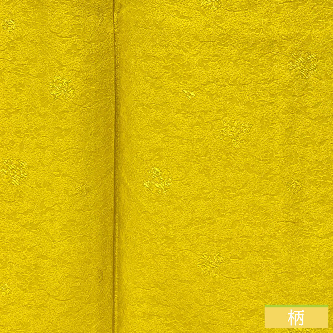 Plain color, pure silk, length 168cm, sleeve length 65.5cm, light yellow, arabesque pattern, lined, A rank, yellow, 1114001673523