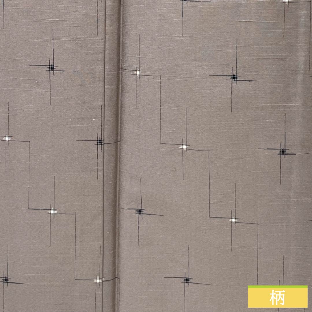 Tsumugi Silk S Rank Length 165.5cm Sleeve Length 64cm Akunezumi-iro Geometric Pattern With basting thread Lined Gray 1116005002522