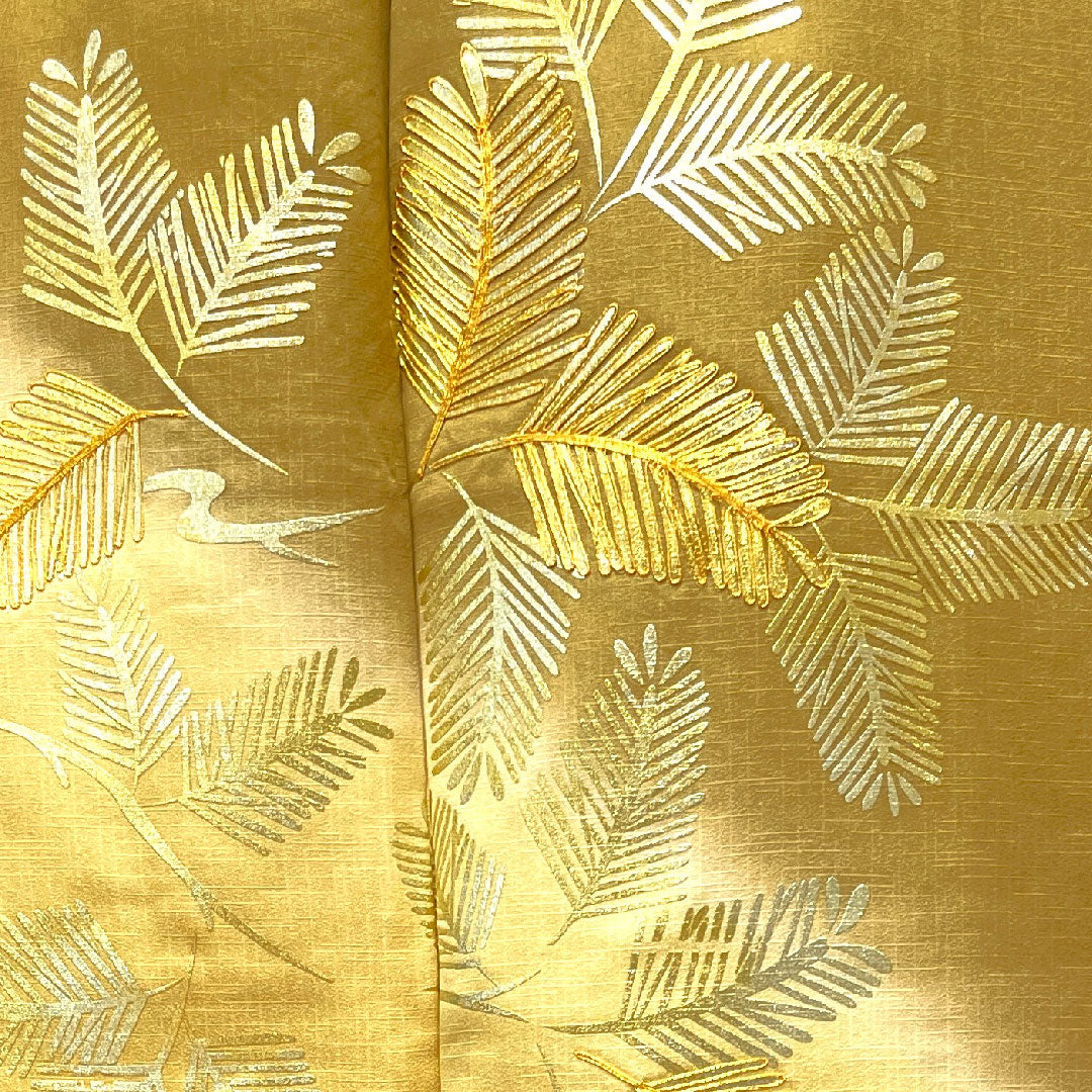訪問着 袷 身丈158.5cm 裄丈65cm 沈香茶色 金彩加工 松葉 正絹 Sランク 黄系 1112002562323