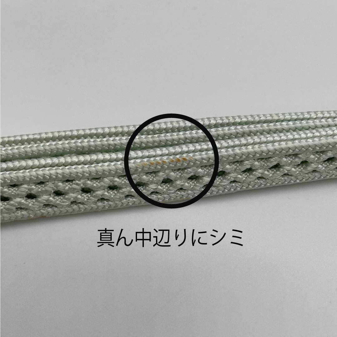 (New old stock) Obijime (belt fastener) Pure silk, quarter-length string, blue-and-white porcelain color (seihakujiiro), reversible obidome, Iris or morning glory, length approx. 154cm, width approx. 1cm, casual, A rank, light blue, 1135000083924