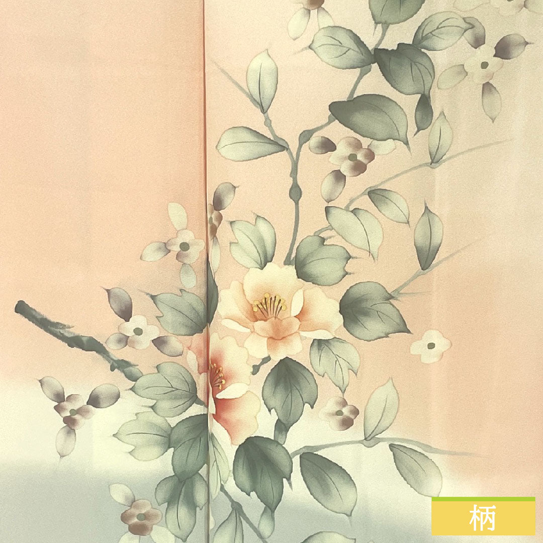 訪問着 正絹 袷 身丈157cm 裄丈64cm 京友禅 草花模様 しつけ糸付き 未使用品 Sランク ピンク系 1112005182313