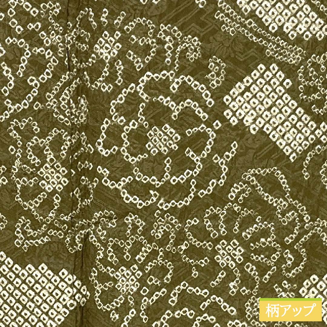 Homongi (formal formal wear), pure silk, A-rank, lined, length 153cm, sleeve length 62.5cm, Senzai-chairo (Chrysanthemum and Flowing Water) pattern, with basting threads, green, product number 1112006753219