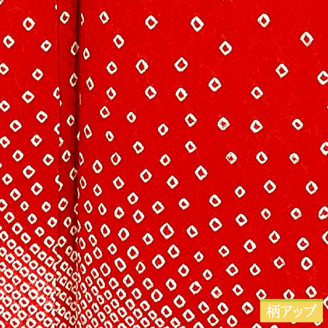 色留袖 正絹 身丈162.5cm 裄丈65cm 袷 赤紅色(あかべにいろ) 部分絞り 一つ紋 中陰片喰 しつけ糸付き 未使用品 Sランク 赤系 1111001542412