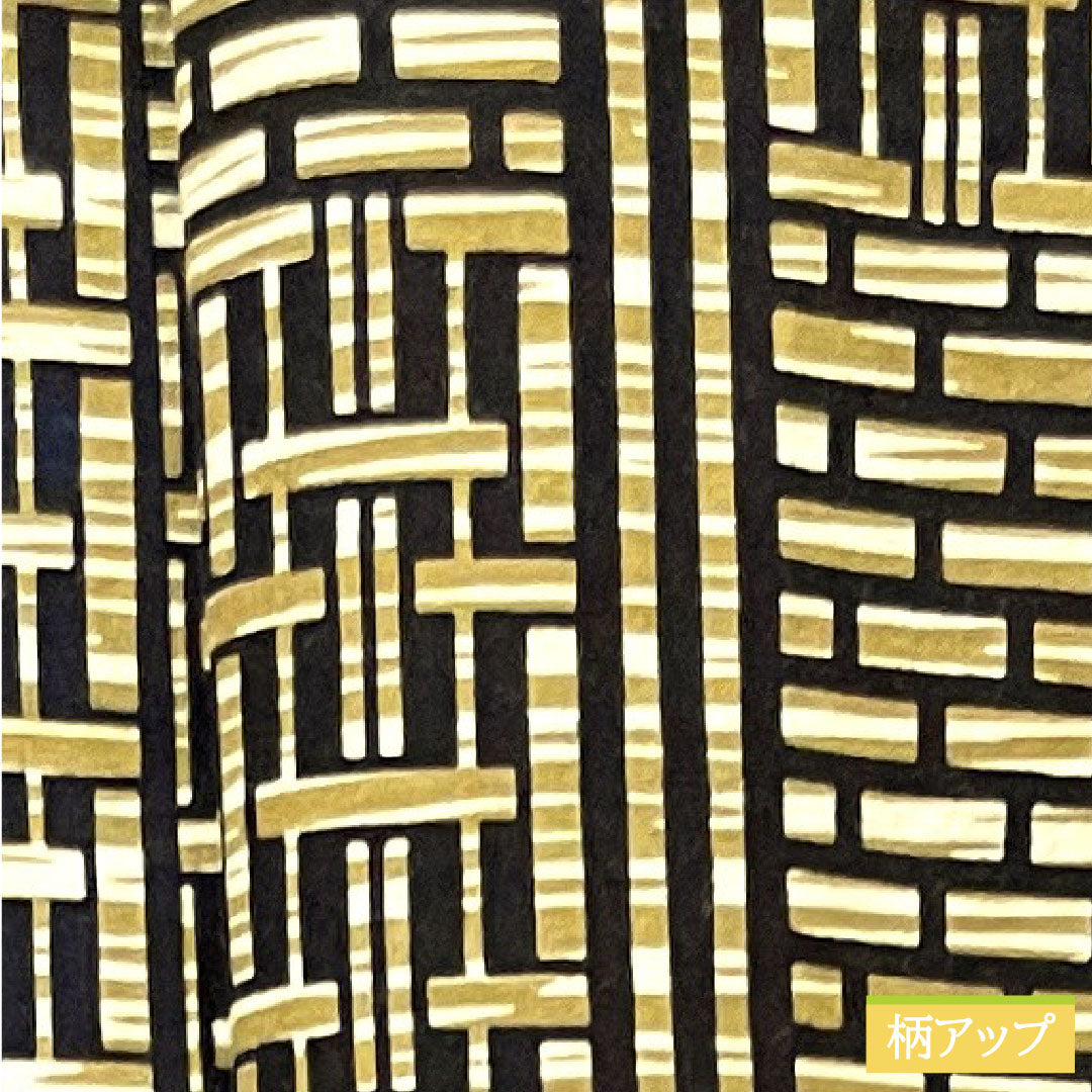 Men's Yukata Cotton, Length 147.5cm, Sleeve-to-shoulder 69cm, S Rank, Unlined, Beige, Tokyo Shiracha (Tokyo white tea color), Geometric pattern, Kansai Yamamoto 1118004942425