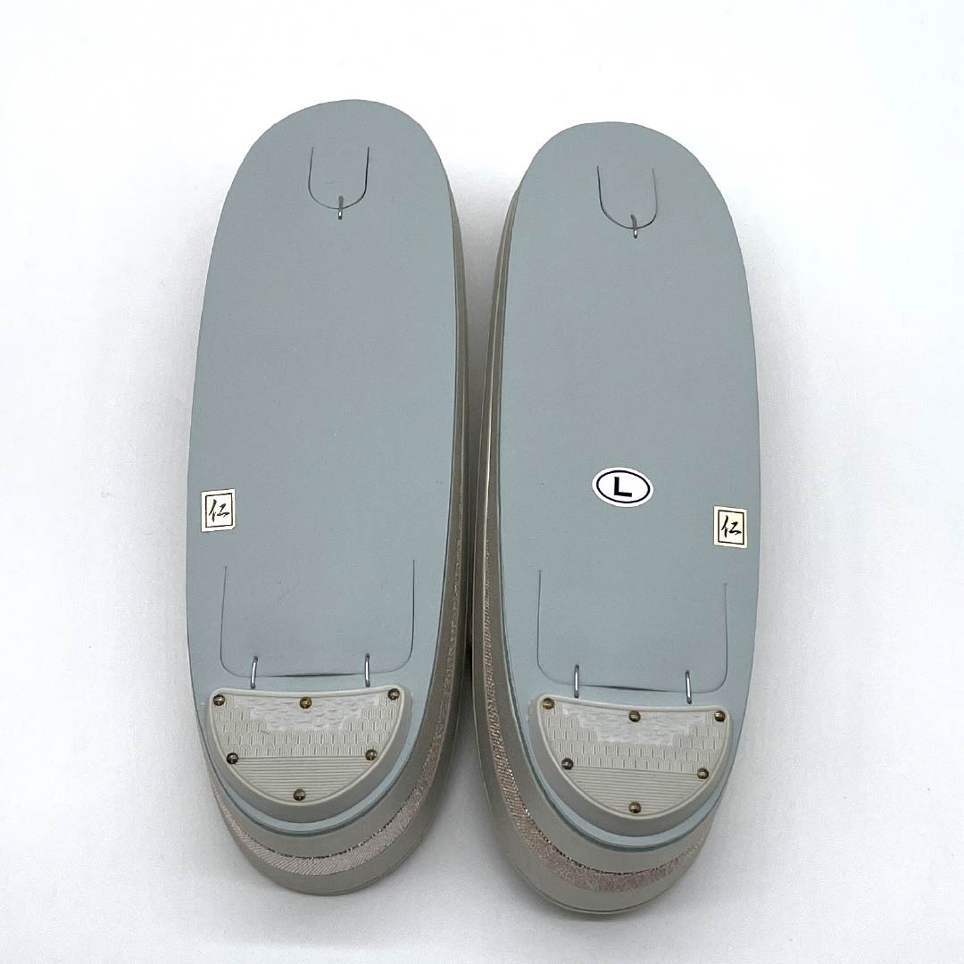 (新古品)草履バッグセット フォーマル Aランク 明綴れ 市松 唐花 Lサイズ 銀系 1133000383422