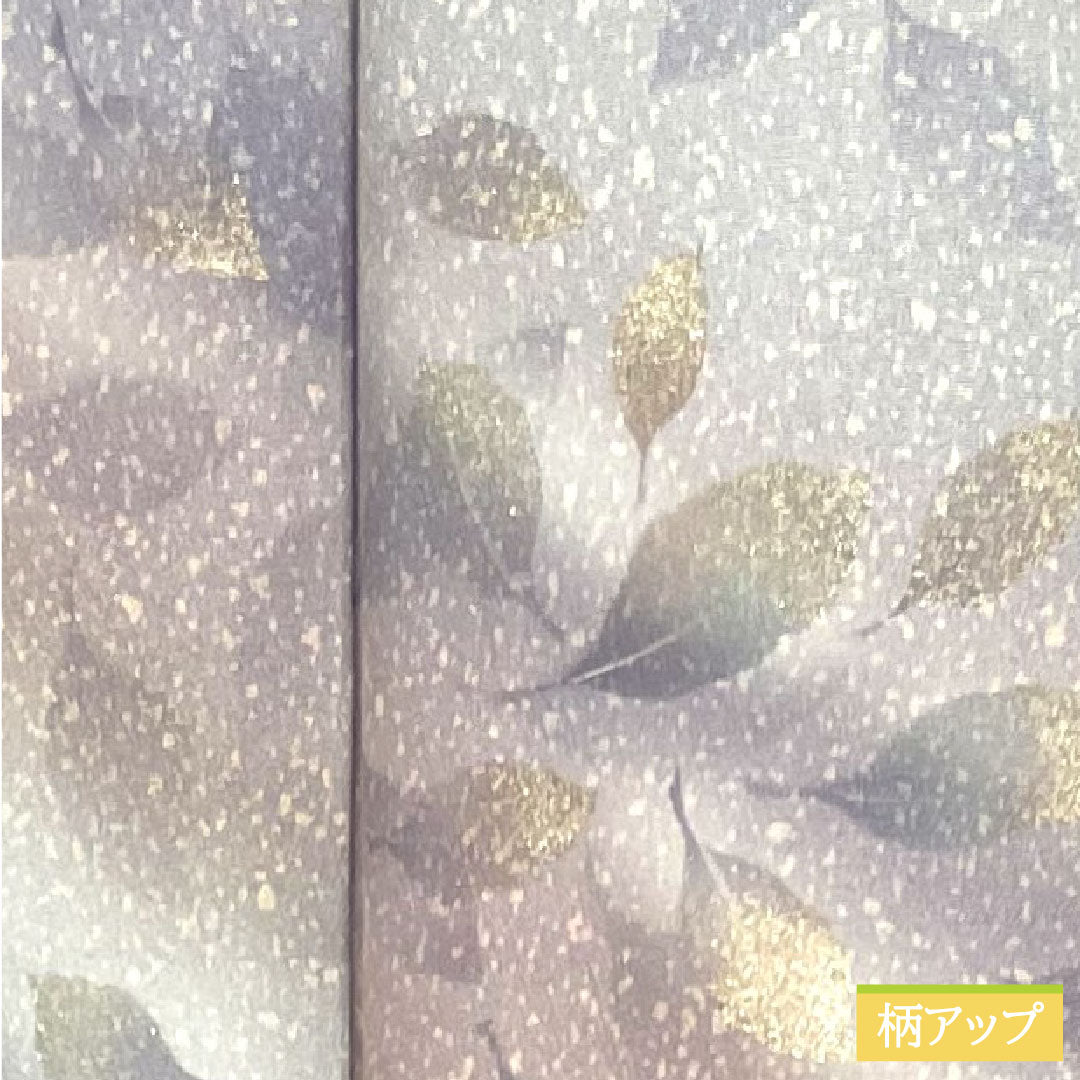 訪問着 正絹 袷 身丈156.5cm 裄丈63cm 白銅色 タタキ染 葉っぱ模様 しつけ糸付き 未使用品 Sランク グレー系 1112003612322
