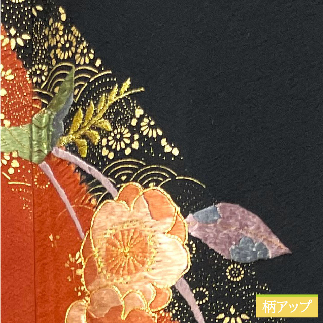 Homongi, pure silk, lined, length 153cm, sleeve length 62.5cm, partially dyed, auspicious motif, A-rank, gradation style, 1112003653299