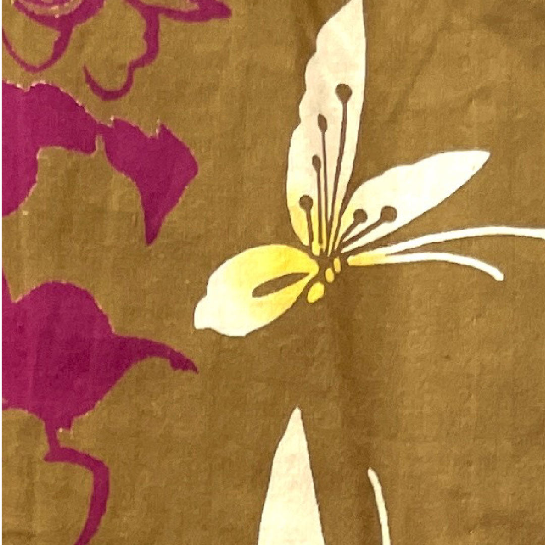 Yukata Kyara color butterfly rose cotton A rank single layer length 160.5cm sleeve length 64.5cm brown 1118001743414