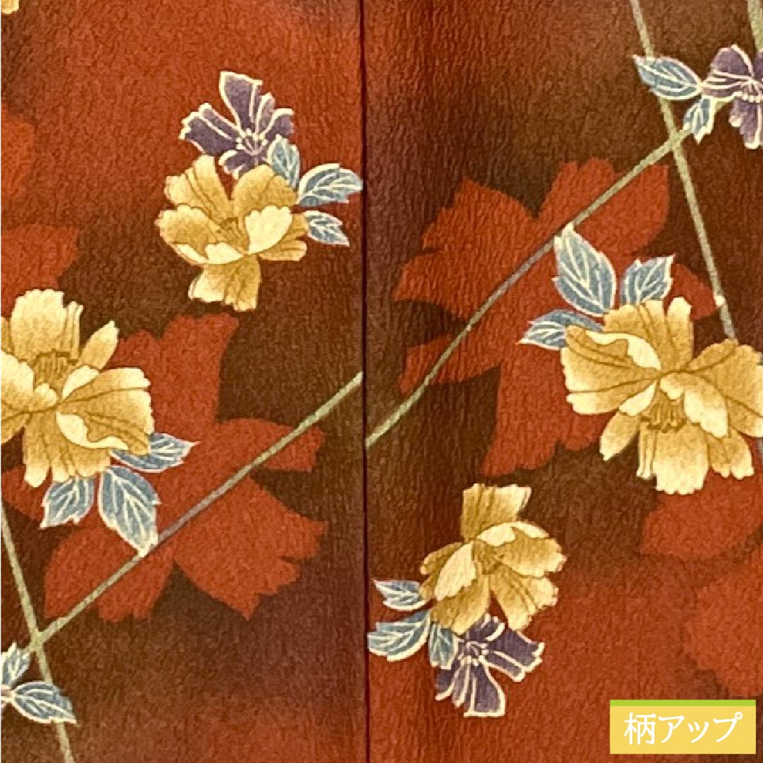 Polyester travel kimono, S rank, length 83cm, sleeve length 66cm, reversible, floral pattern, striped, lined, gradient, 1117001412999