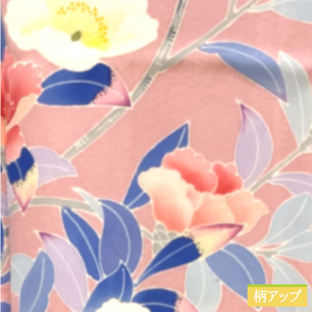 Homongi, pure silk, lined, length 155cm, sleeve length 63.5cm, Gosho-zomeiro, floral pattern, A rank, pink, 1112004223313