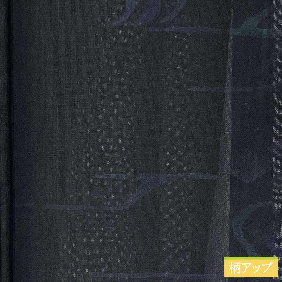 夏物 正絹 お召 Aランク 身丈155.5cm 裄丈65cm 抽象模様 紗 黒系 1132004643310