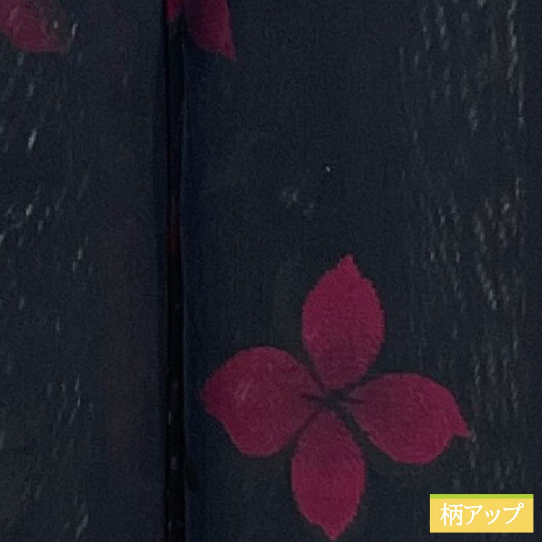 夏物 正絹 お召 Sランク 身丈155cm 裄丈63cm 褐色(かちいろ) 草花模様 紗 紫系 1132004292320