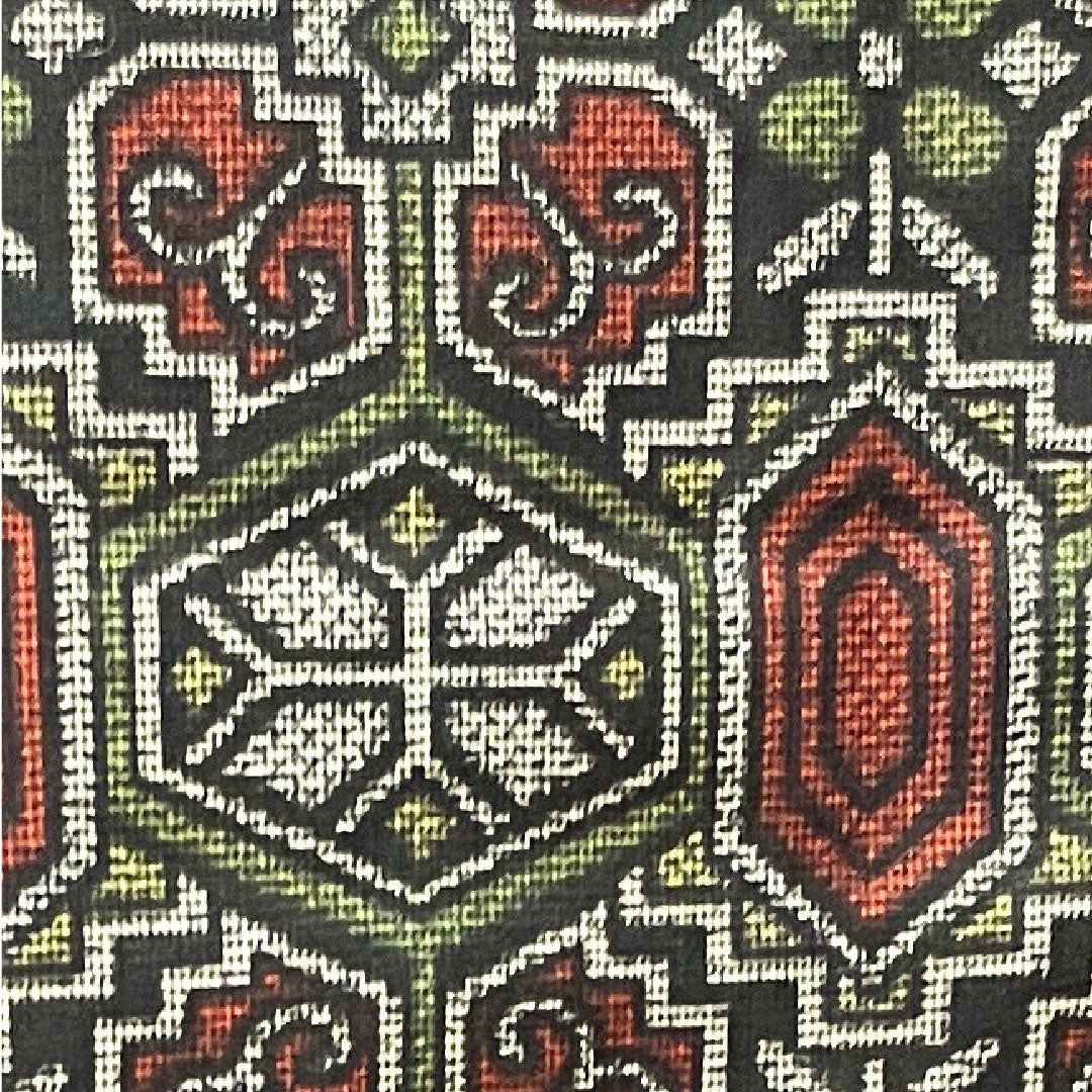 Murayama Oshima Tsumugi Length 162cm Sleeve length 63.5cm With basting thread Unused Ensemble Geometric pattern Pure silk S rank Awase Black 1116002732410