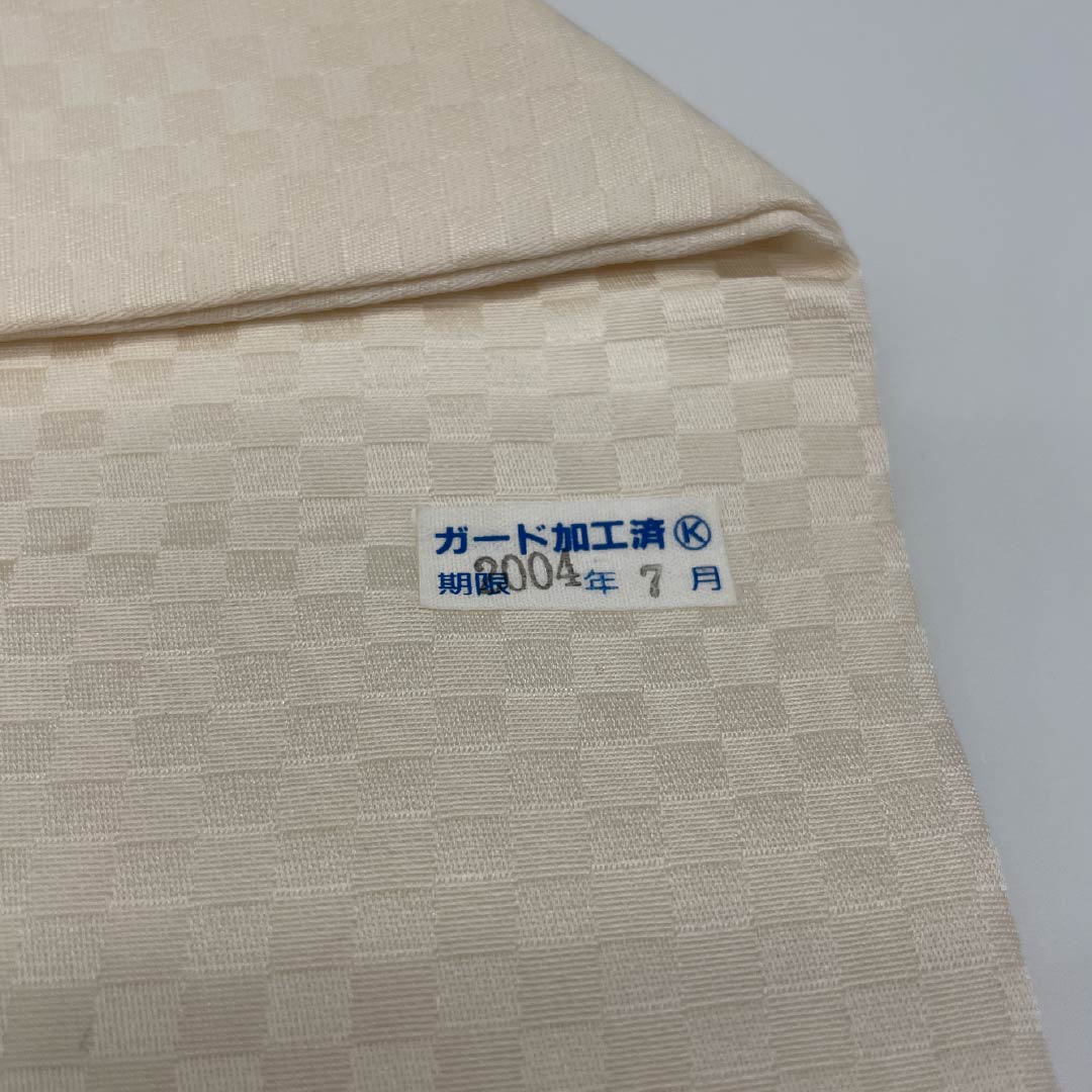 Nagoya obi, dyed obi, camellia, artist's work, obi length 396cm, pure silk, S rank, point pattern, casual, white, 1124006712411, Nagoya tailoring