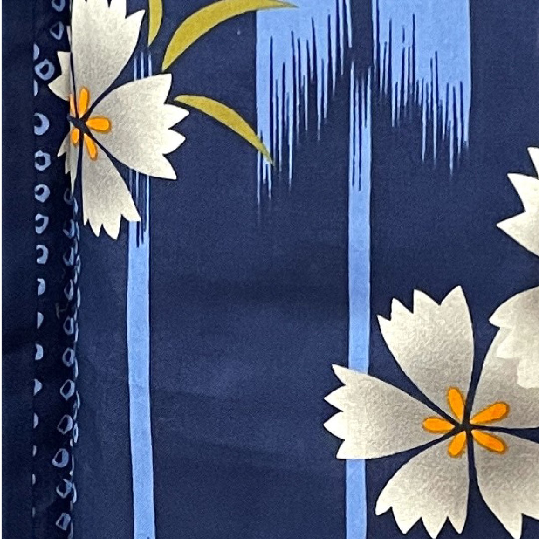 Yukata, navy blue, cherry blossom, cotton, S rank, single layer, length 165cm, sleeve length 67cm, navy blue, 1118002052518