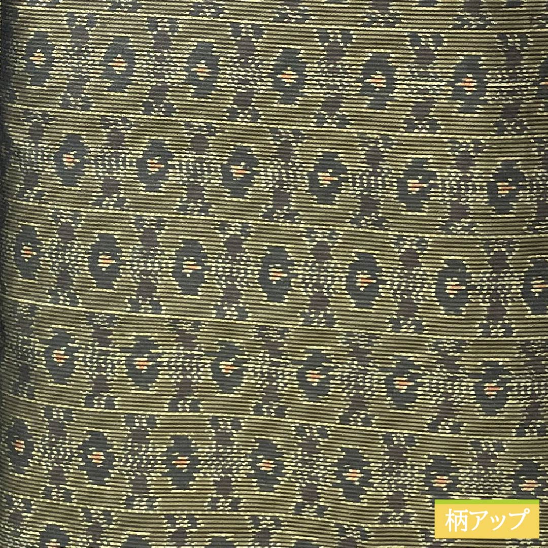 紬 正絹 身丈157.5cm 裄丈64.5cm 橄欖色(かんらんしょく) 抽象模様 Aランク 袷 緑系 1116003873319
