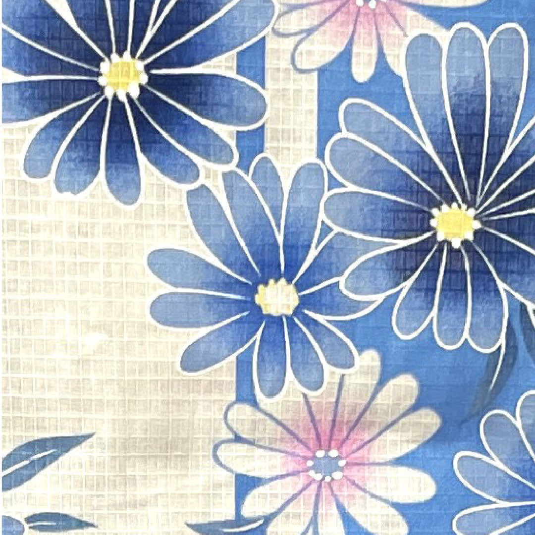 浴衣 草花模様 木綿 Sランク 単衣 身丈161cm 裄丈65.5cm 白系 1118001482411