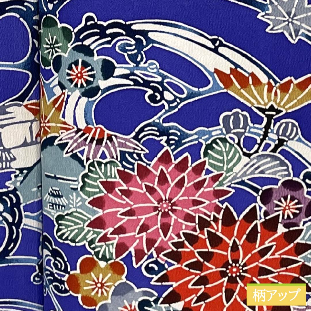 Visiting Kimono, Pure Silk, Grade A, Lined, Length 156.5cm, Sleeve Length 64cm, White Lily Color (Shirayuri-iro), Kyoto Bingata Flower Design, White, Item Number 1112006923311