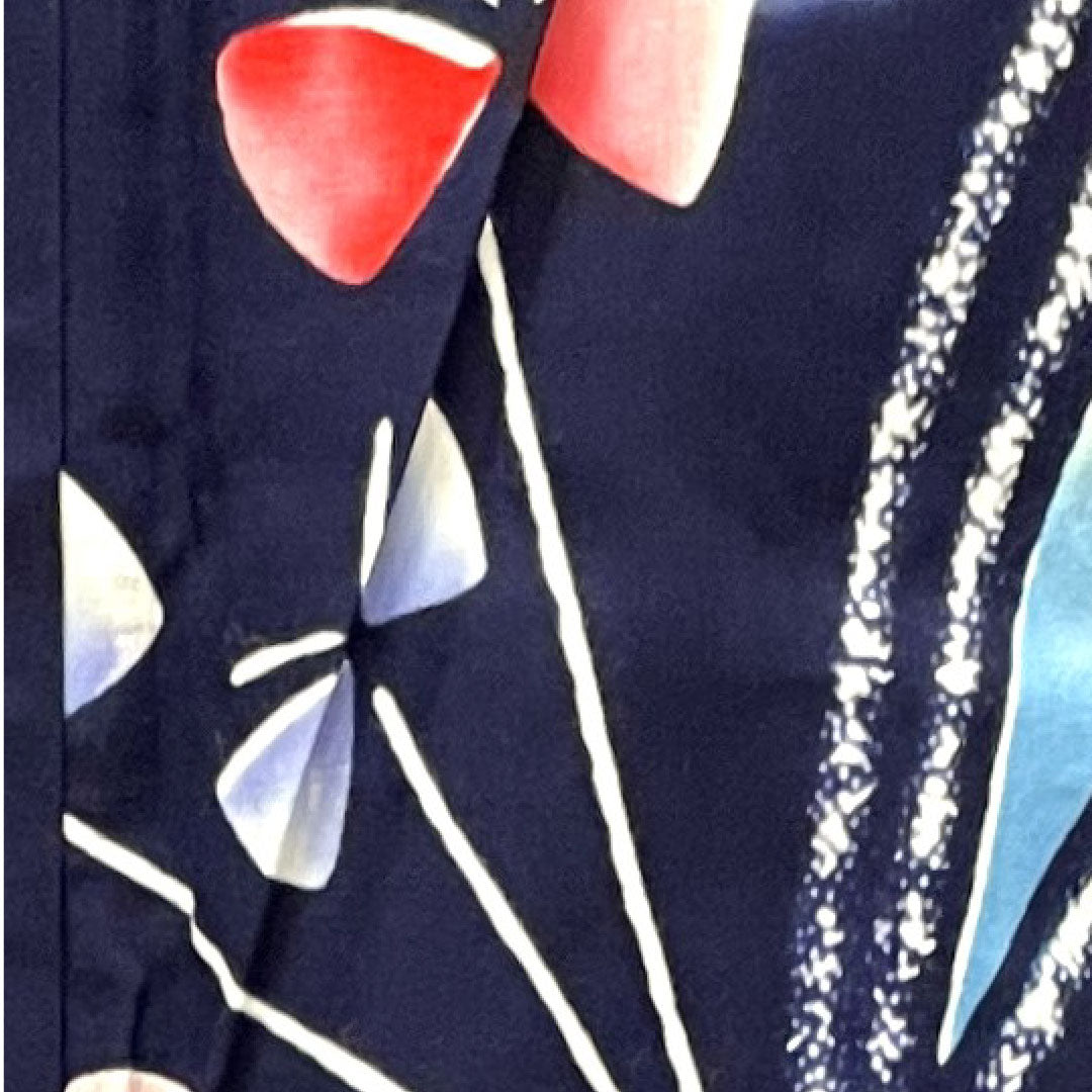 Yukata, dark blue, abstract pattern, cotton, S rank, single layer, length 162cm, sleeve length 66cm, navy blue, 1118003882418