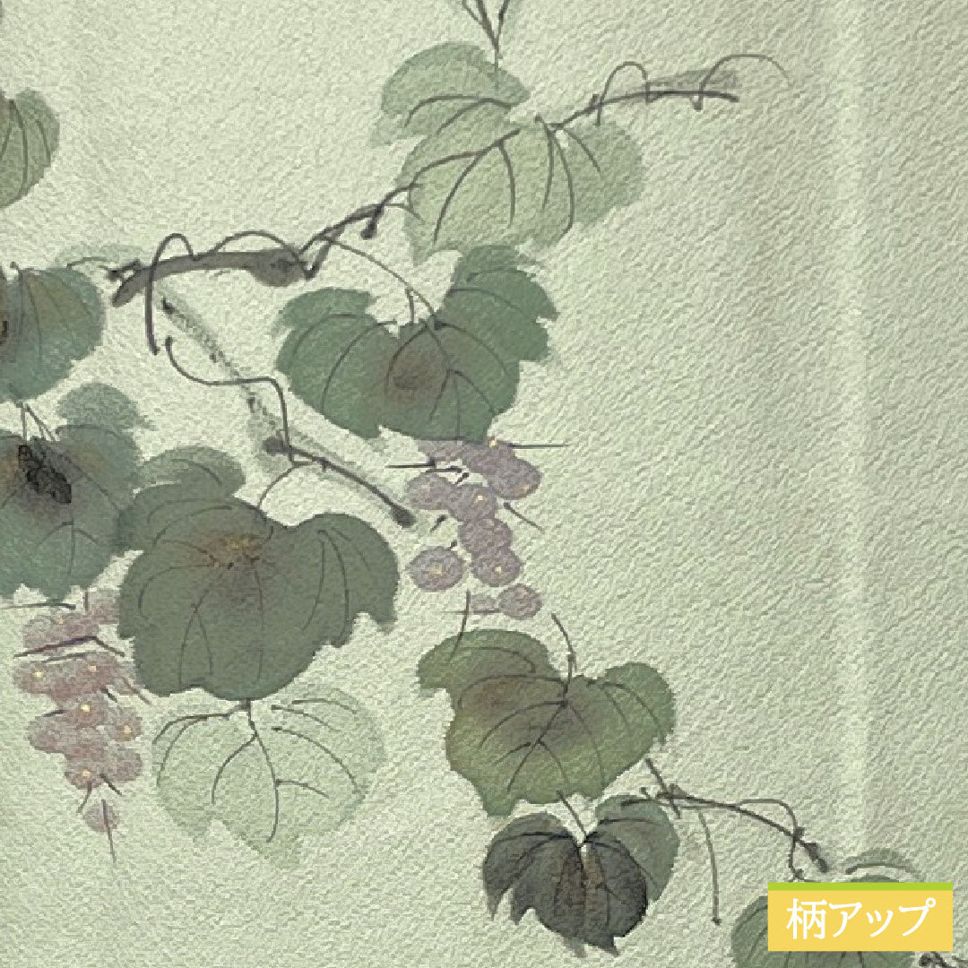訪問着 正絹 袷 身丈155cm 裄丈65cm 白緑色(びゃくろくいろ) 草花模様 スコッチガード 付下げ Aランク 水色系 1112005453324