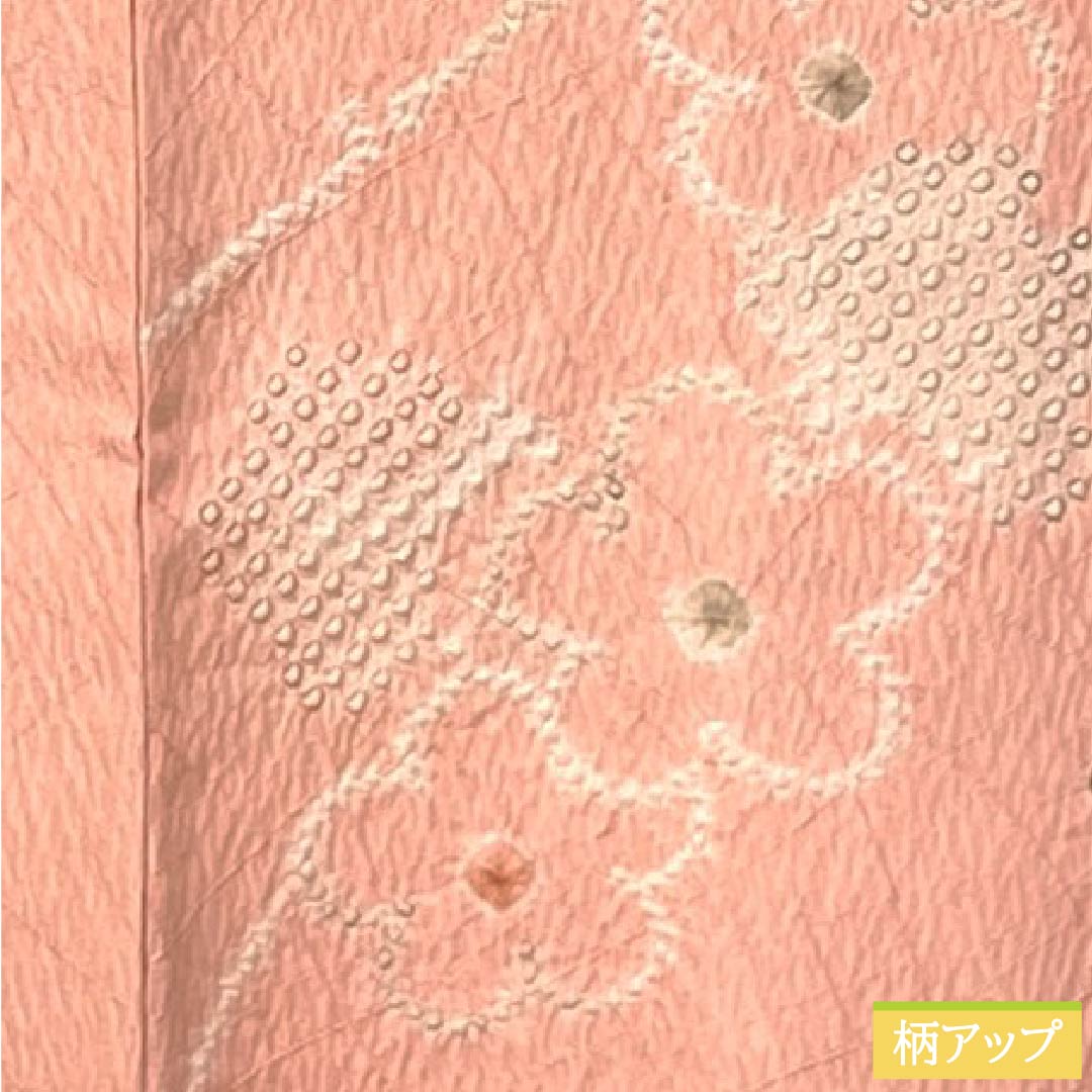 Haori (Japanese traditional kimono jacket) made of pure silk, S-rank, length 84cm, sleeve length 66cm, Shinonome-iro (Shinonome-iro) color, floral design, lined, pink, with basting thread, product number 1117001332913