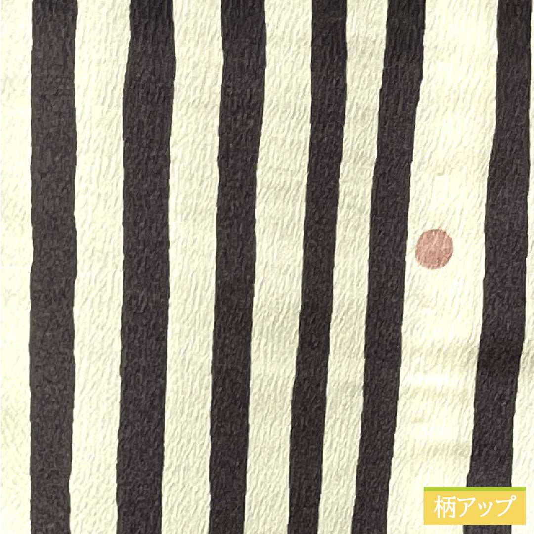 小紋 ポリエステル 身丈157cm 裄丈63cm 単衣 モノトーン 洗える着物 縞 水玉 Aランク 白系 1115004013311