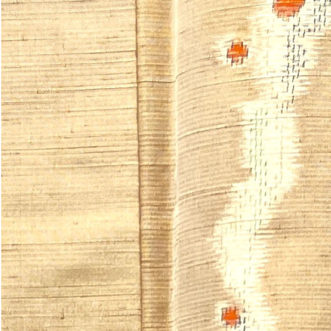 紬 身丈155.5cm 裄丈62cm 胡桃色 抽象模様 正絹 Bランク 袷 橙系 1116002444326