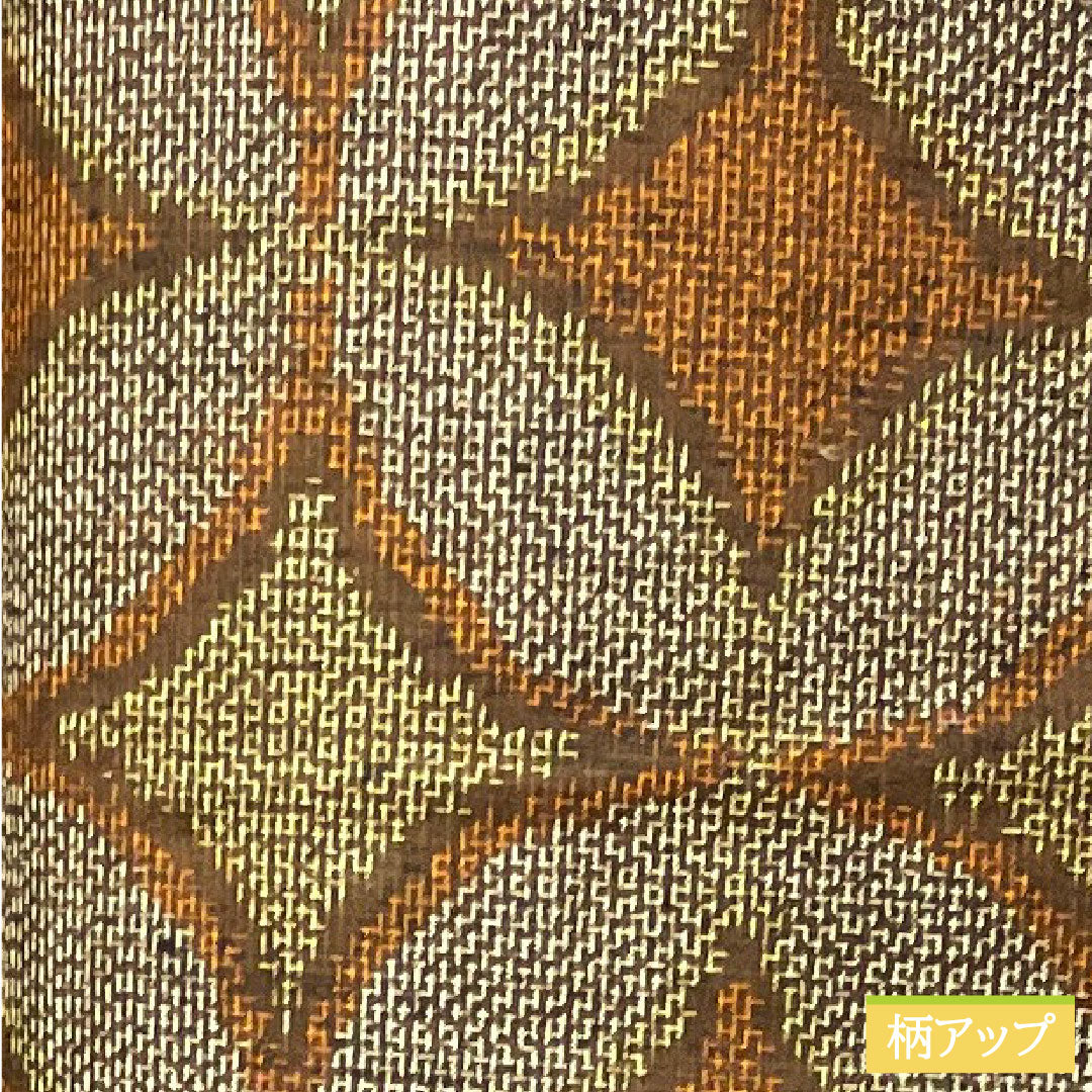 Tsumugi, pure silk, length 158cm, sleeve length 62.5cm, Shippo, A rank, lined, brown, 1116003543314