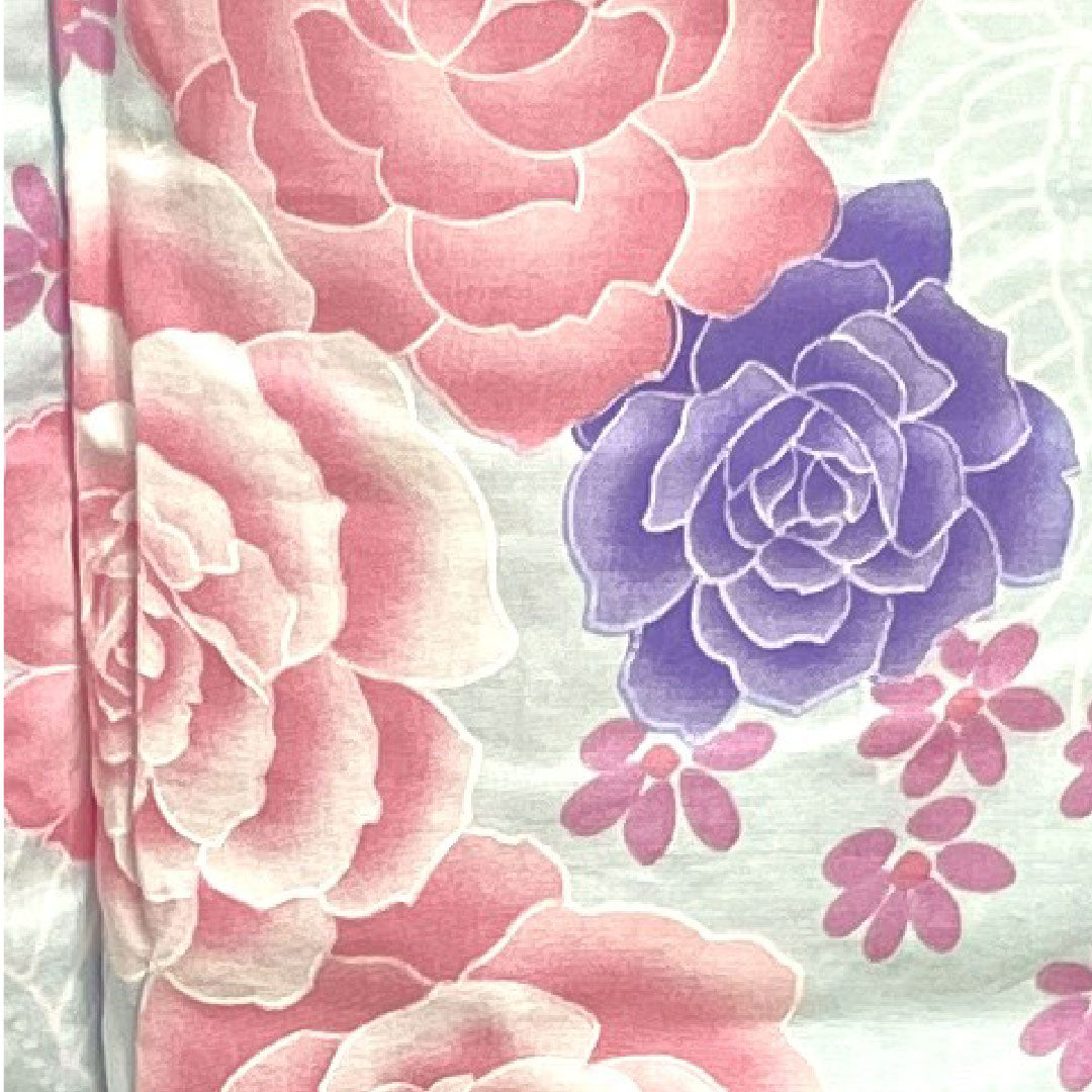 Yukata Indigo White Rose Cherry Blossom Butterfly Cotton A Rank Single Layer Length 158.5cm Sleeve Length 63.5cm Blue 1118001113317