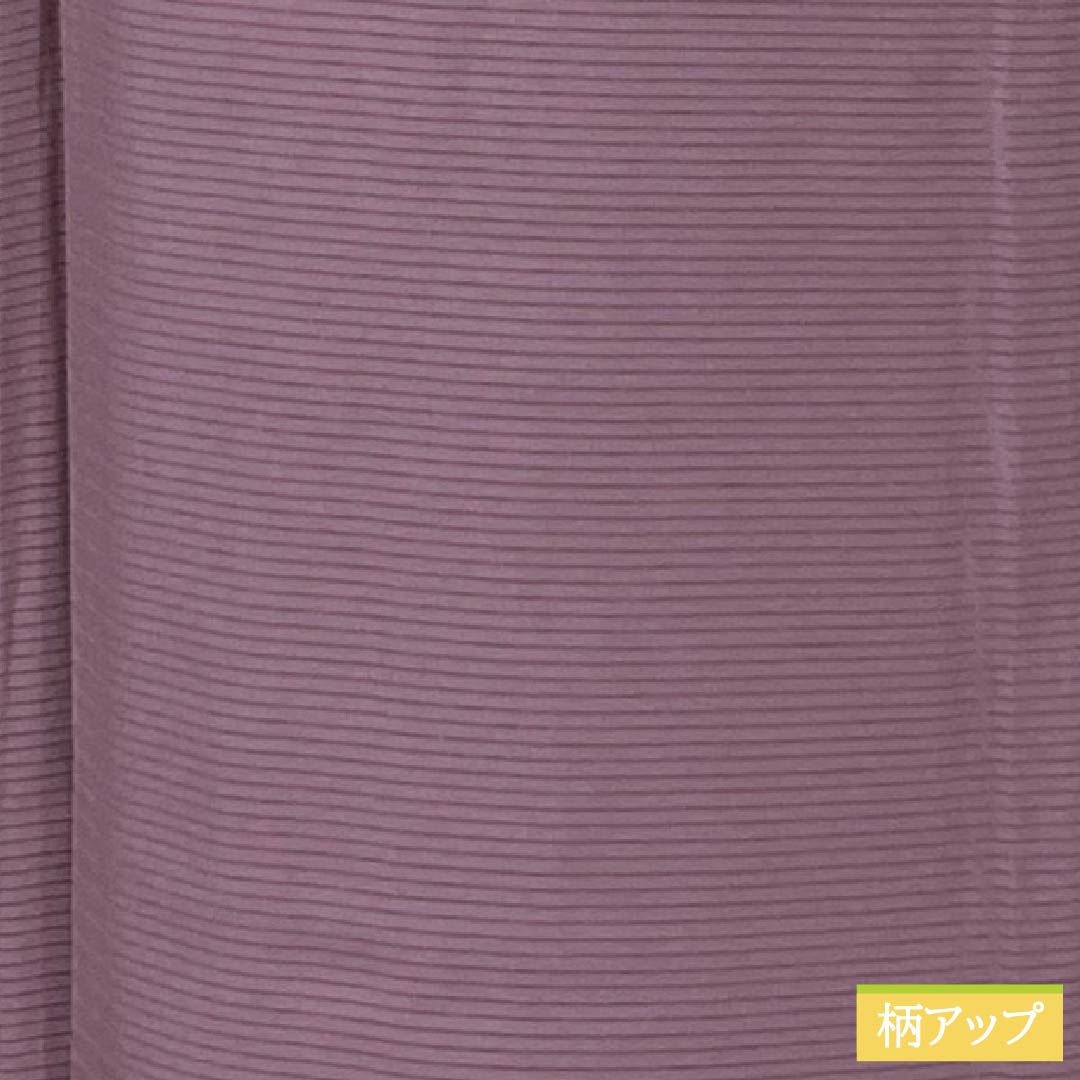 夏物 正絹 色無地 Sランク 身丈159.5cm 裄丈64.5cm 牡丹鼠色(ぼたんねずいろ) 中陰五三桐 一つ紋 しつけ糸付き 絽 紫系 1132003652320