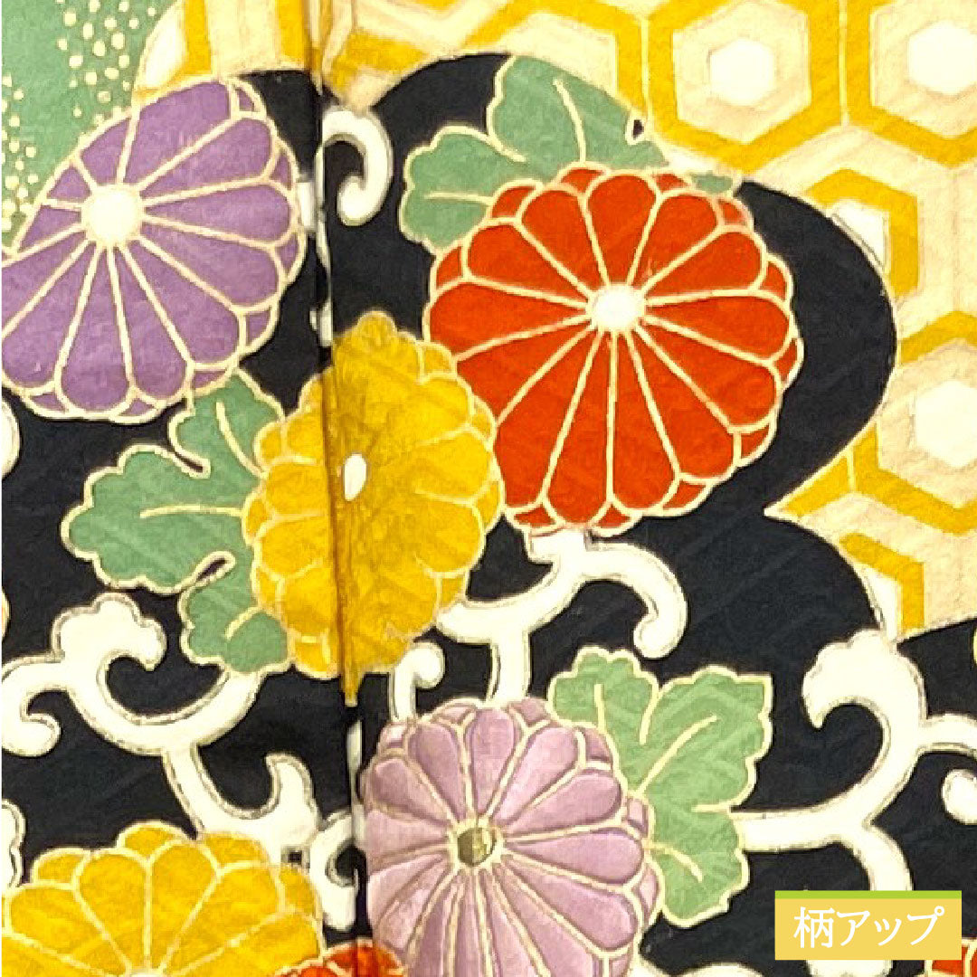 Homongi, pure silk, lined, length 160cm, sleeve length 63cm, scarlet, Kyoto Yuzen, embroidery, auspicious motif, one crest (sewn crest), Gosankiri, S rank, vermilion, 1112003752416