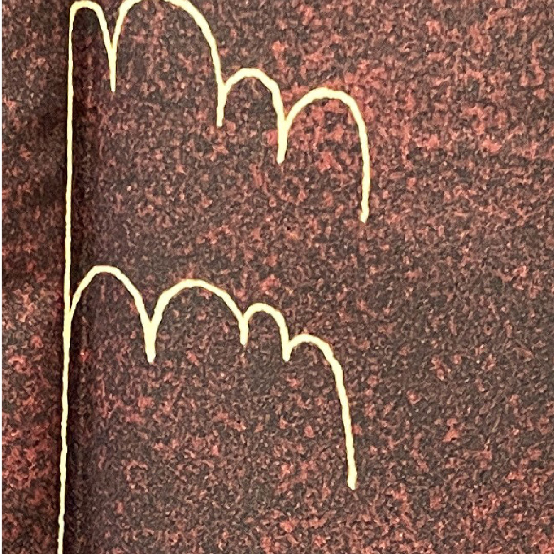 小紋 身丈166.5cm 裄丈66cm 袷 深緋色 洗える着物 しつけ糸付き 未使用品 抽象模様 ポリエステル Sランク 赤系 1115003322512