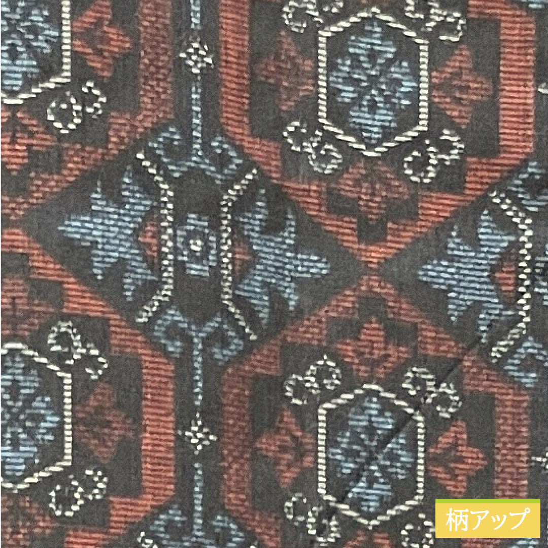 Murayama Oshima, pure silk, length 156.5cm, sleeve length 65cm, ensemble, abstract pattern, basting thread included, unused, S rank, lined, navy blue, 1116003232318
