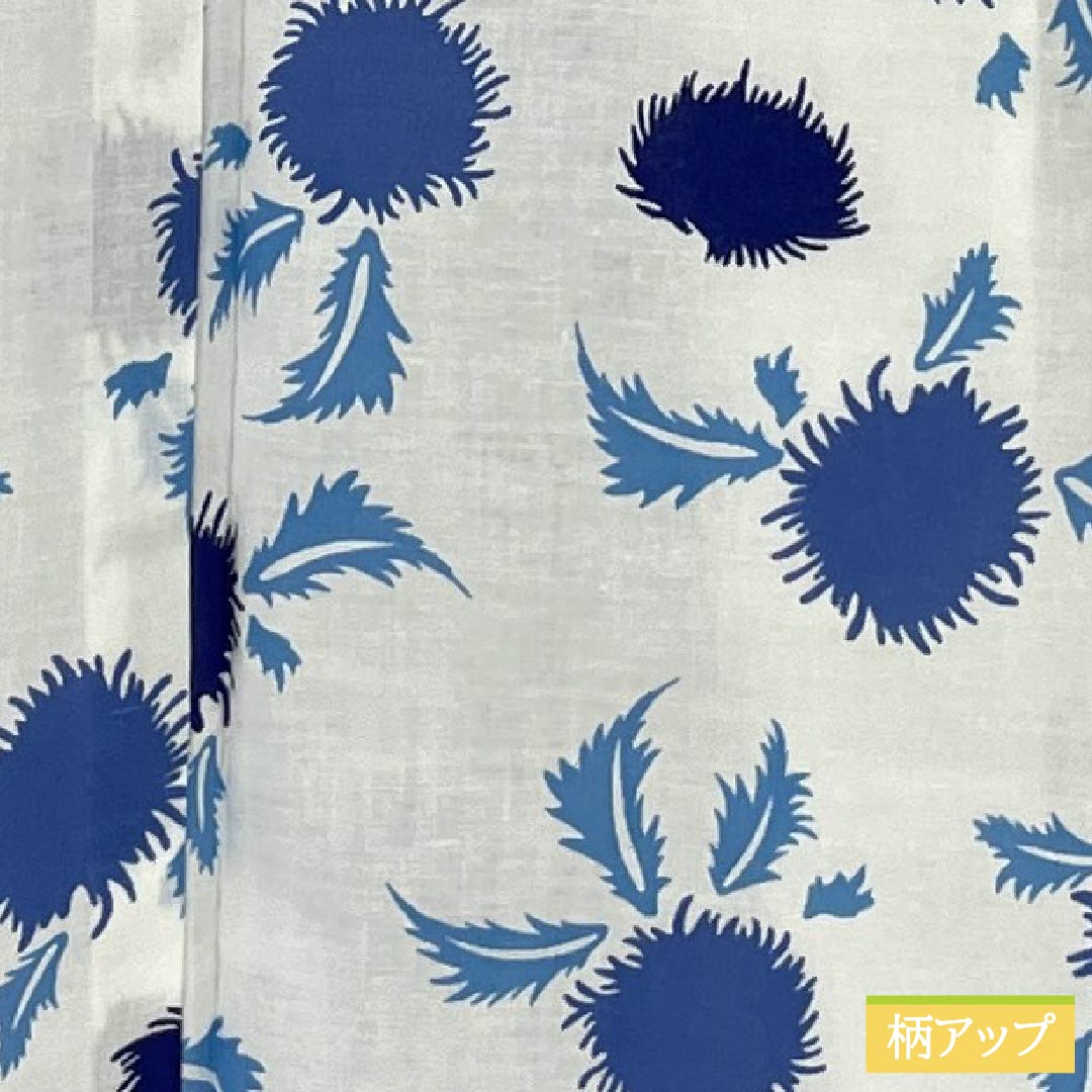 Cotton Yukata, Length 166cm, Sleeve Length 64.5cm, A Rank, Single Layer, White, Thistle Pattern, 1118006723511