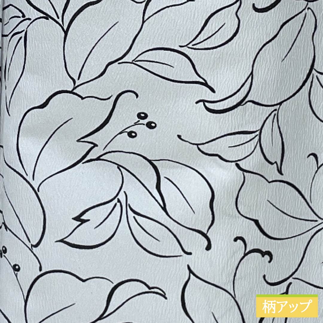 Small-patterned polyester kimono, S-rank, length 162cm, sleeve length 65cm, single-layer, fish-belly white (gyo tohakuiro) pattern, floral pattern, washable, gray, 1115006932422