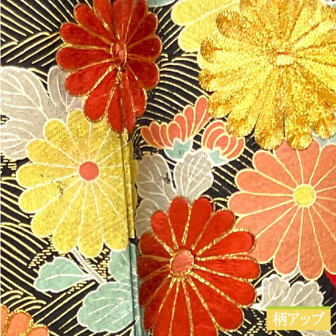 Furisode, pure silk, length 154.5cm, sleeve length 66cm, lined, Turkish red, Kyoto Yuzen, chrysanthemum, A rank, red, 1113001983212