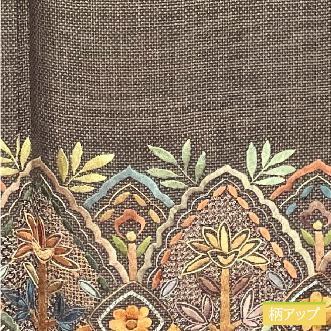 Homongi, pure silk, lined, length 157cm, sleeve length 62cm, deep faded purple, Oshima Tsumugi, Suzhou embroidery, abstract pattern, basting thread included, S rank, purple, 1112004592320
