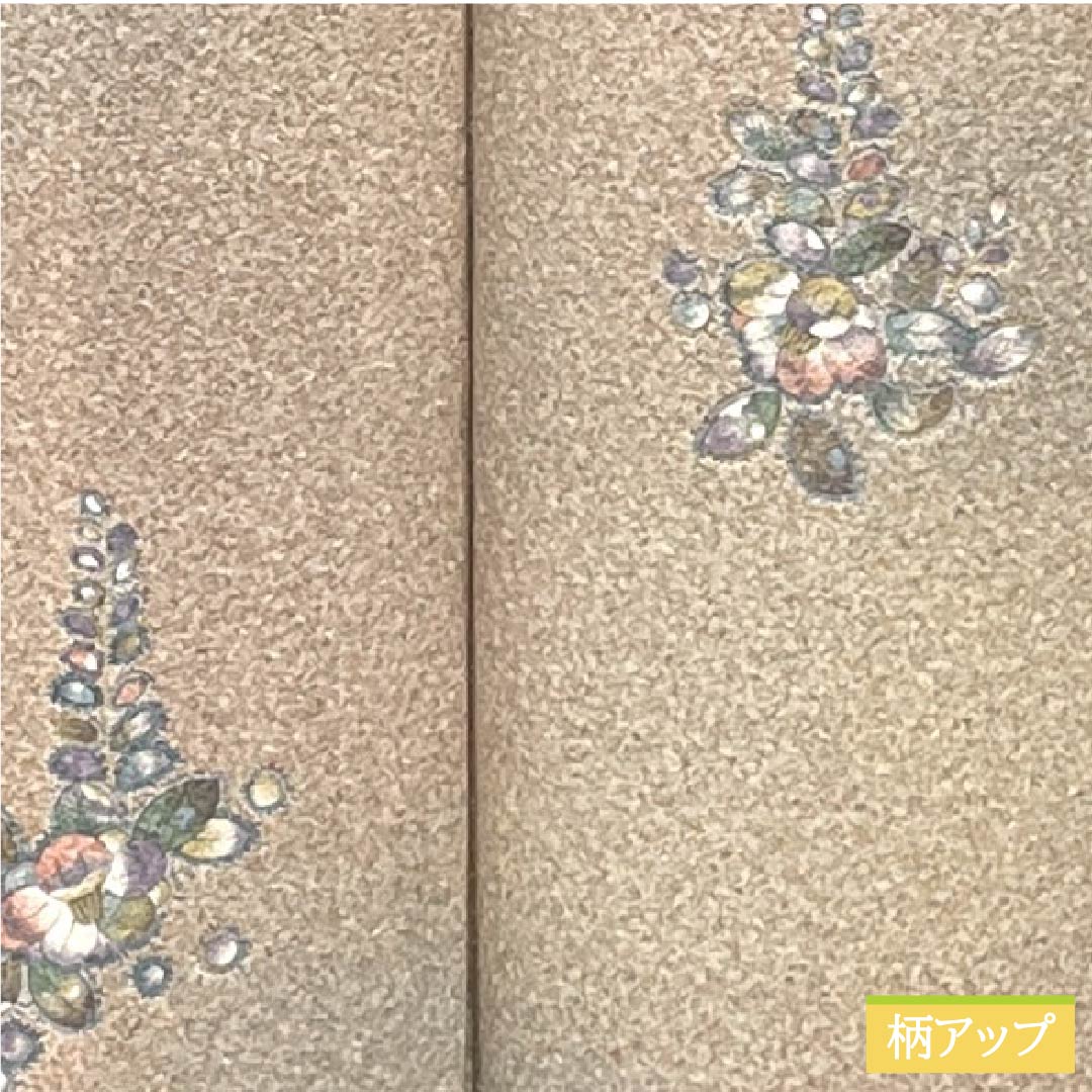 Komon (small pattern) silk, A-rank, length 163.5cm, sleeve length 65.5cm, lined, walnut-colored, Tsujigahana (flower) pattern, sewn with a beige finish, product number 1115006343425