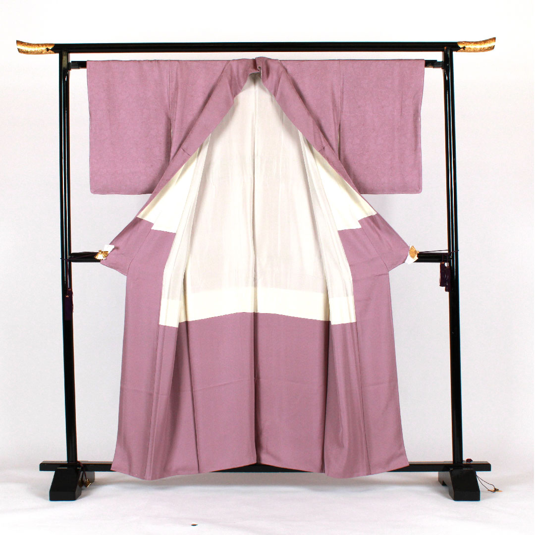 Plain color, floral and bird pattern, circle with crocodile pattern, length 160cm, sleeve length 65cm, lined, pure silk, S rank, purple, 1114000212320