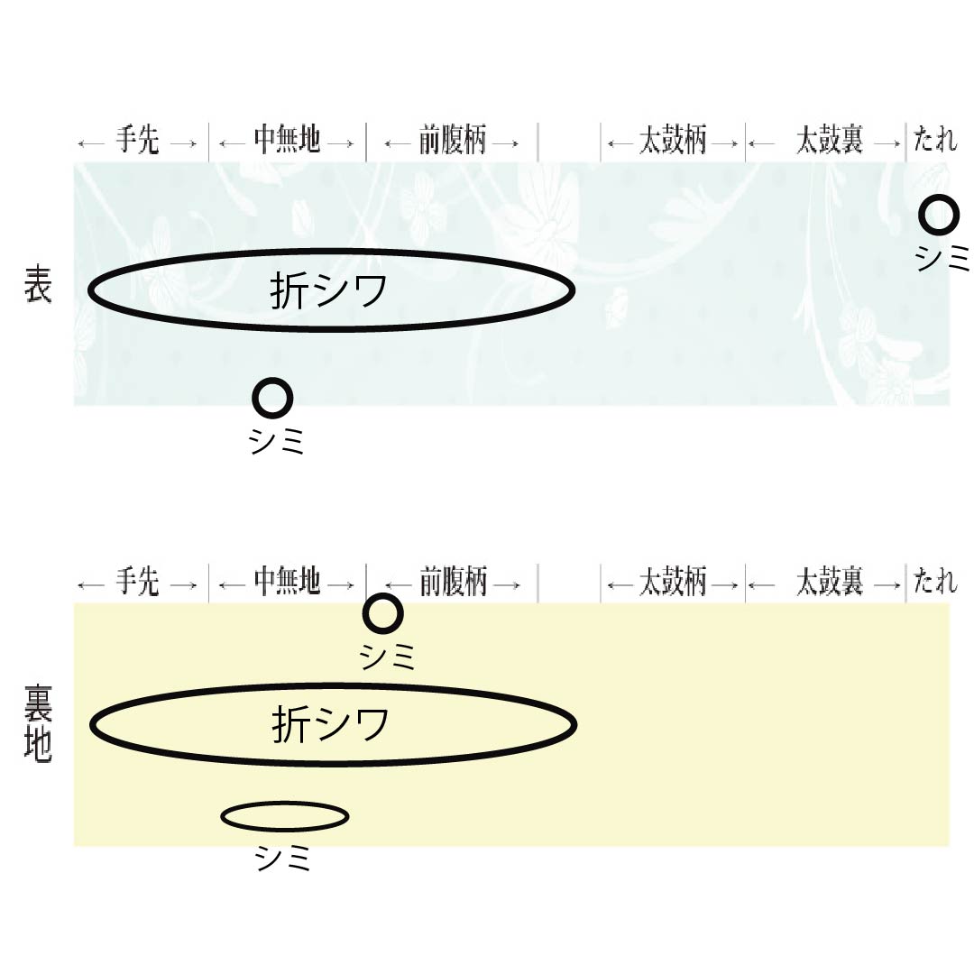 Kyoto Fukuro Obi (sash) made of pure silk, ivory, Nishijin-ori weave, featuring a diamond pattern and crest, length 396cm, A-rank, six-fold, semi-formal, cream-colored, product number 1123012703315
