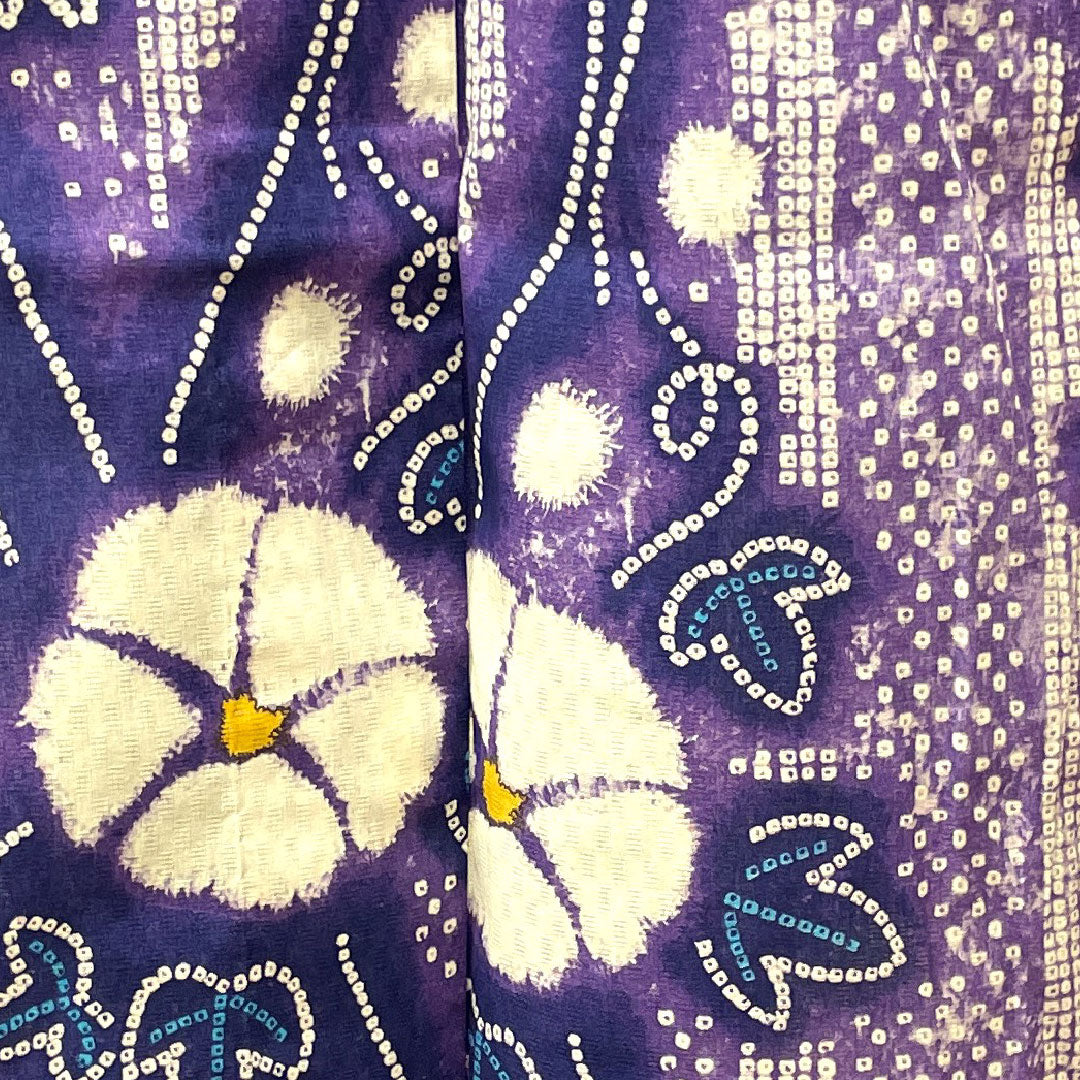 浴衣 しつけ糸付き 未使用品 葡萄紫色 朝顔 木綿 Sランク 単衣 身丈155cm 裄丈62.5cm 紫系 1118003172320