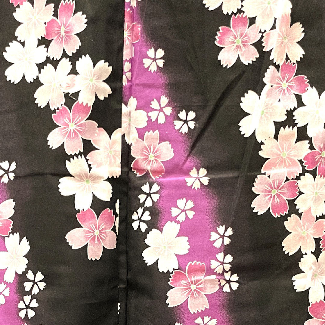 Yukata Sakura Cotton S Rank Single Layer Length 165cm Sleeve Length 65.5cm Black 1118002782510