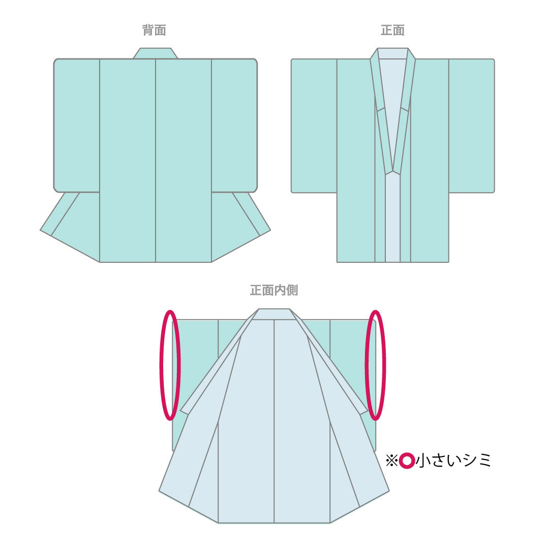 小紋 正絹 Sランク 身丈166cm 裄丈66cm 袷 柚葉色(ゆばいろ) ちりめん地 百人一首 緑系 1115007652519