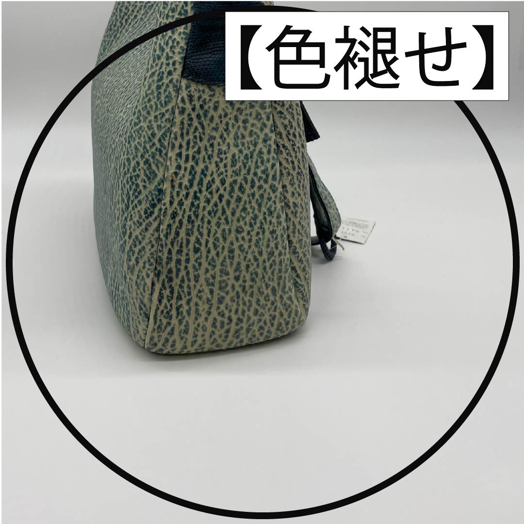 (Like New) Western-style Bag, Seal and Lizard Design, A-Rank, Like New, Seal and Lizard Design Shoulder Bag, Blue, 119700043317