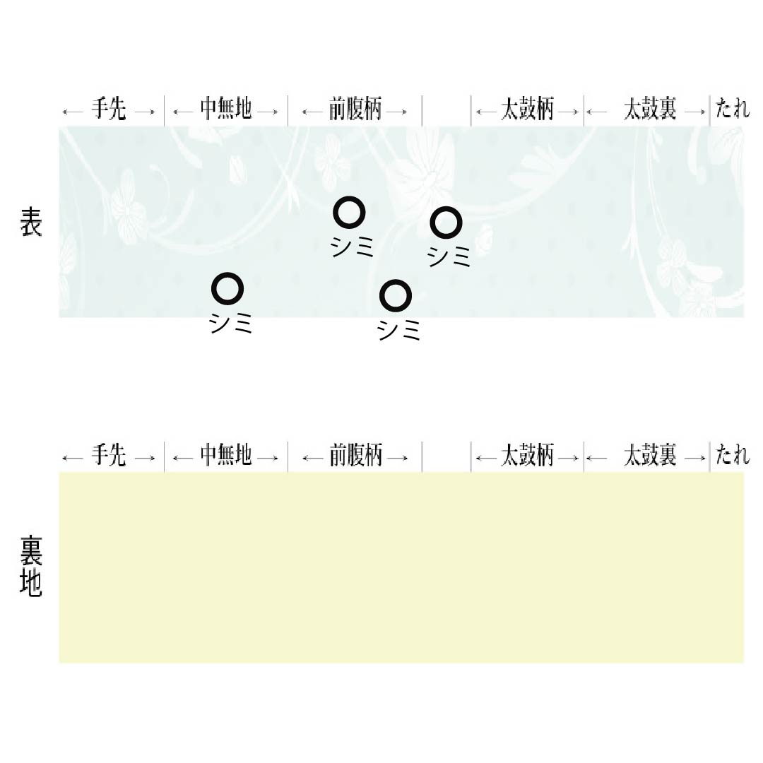 名古屋帯 薄鼠色(うすねずいろ) ちりめん地 丸に花模様 染め帯 帯丈358cm 正絹 Aランク ポイント柄 セミフォーマル グレー系 1124007163322 名古屋仕立て