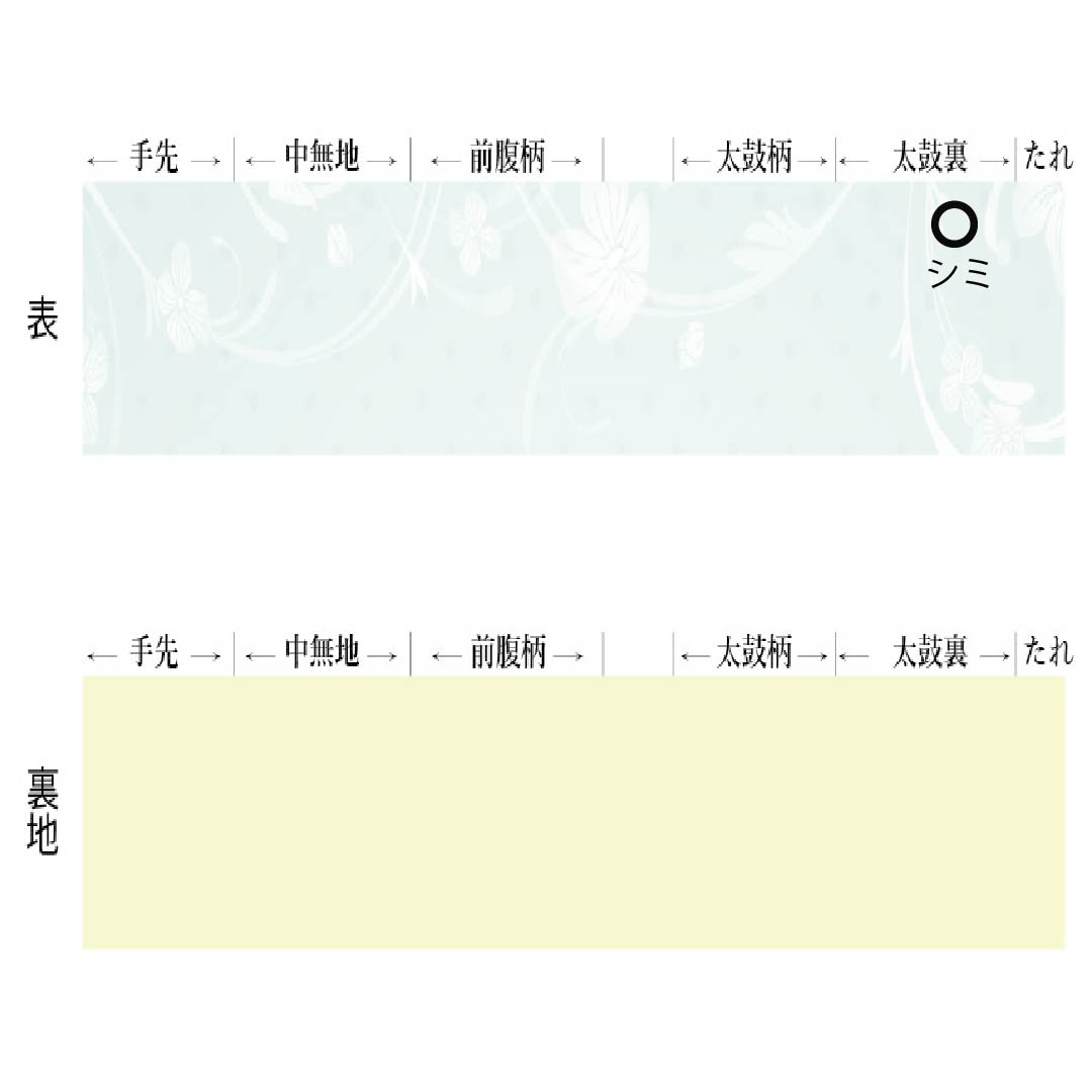 【未仕立】袋帯 ポリエステル Aランク 鉛白色(えんぱくいろ) 留袖用 御所車 吉祥文様 亀甲 帯丈436cm 六通 フォーマル 白系 1123013503311