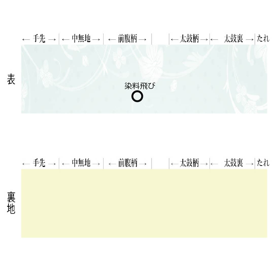 (Kyoto Fukuro Obi) Nagoya Obi, Polyester, Grade A, Kyoto Fukuro Obi, Dyed, Reversible, Cloud Pattern, Length 378cm, Full Length, Casual, Gradient, Item Number 1124011003399, Open-Leg Style