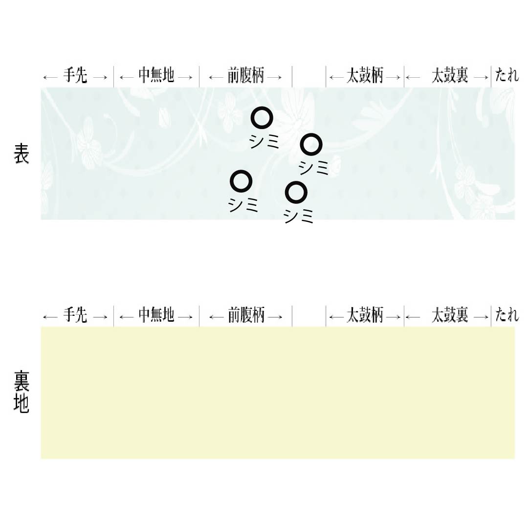 名古屋帯 正絹 Aランク 卵色(たまごいろ) ちりめん地 京紅型 三越ちりめん 帯丈347cm 全通 カジュアル 黄系 1124009193323 名古屋仕立て