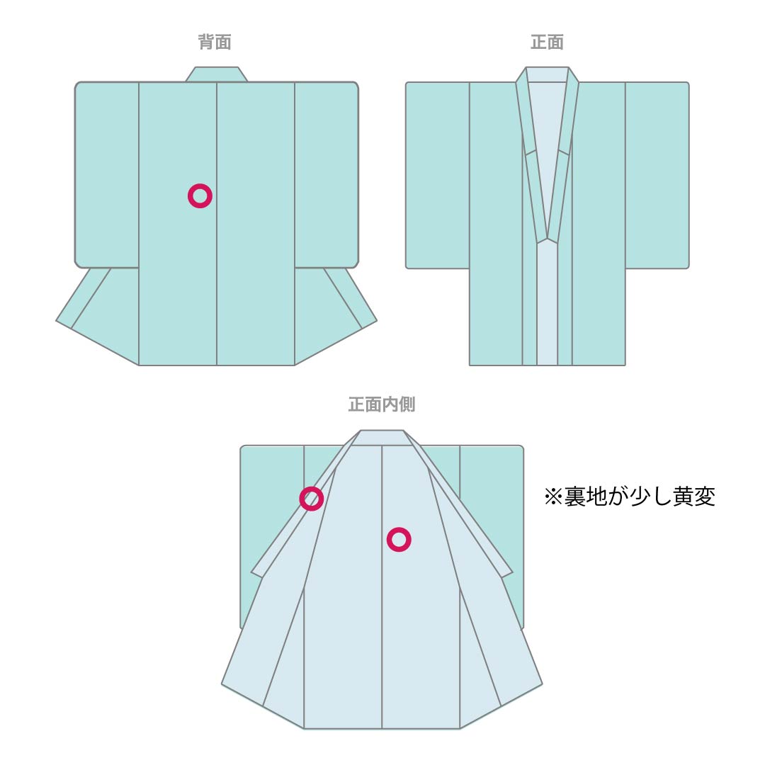 Homongi (formal formal wear), pure silk, A-rank, lined, length 153cm, sleeve length 62.5cm, Senzai-chairo (Chrysanthemum and Flowing Water) pattern, with basting threads, green, product number 1112006753219